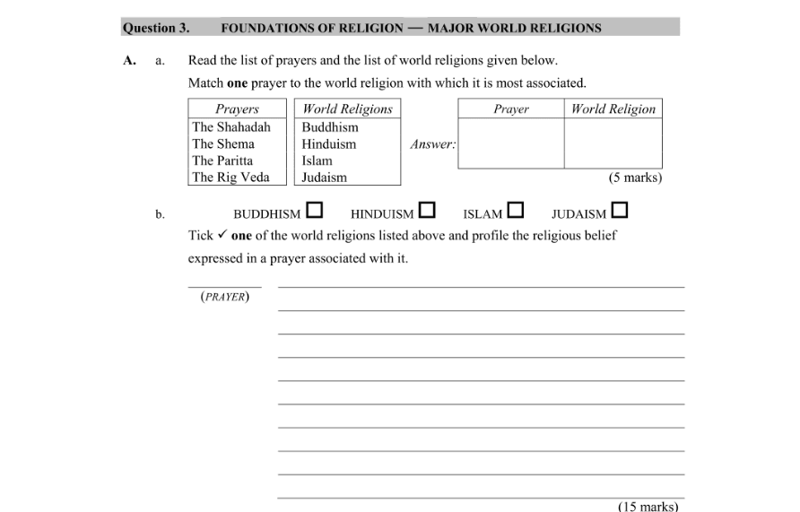 Question 2016 - 3 Part 1