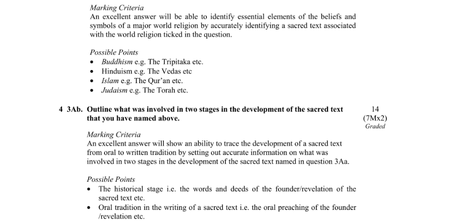 Marking Scheme Part 1