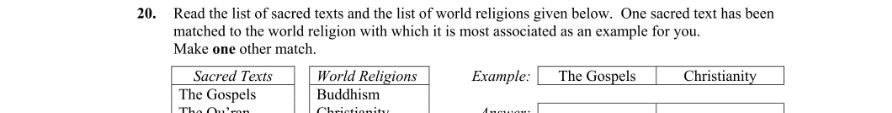Question 2011 - 20 Part 1