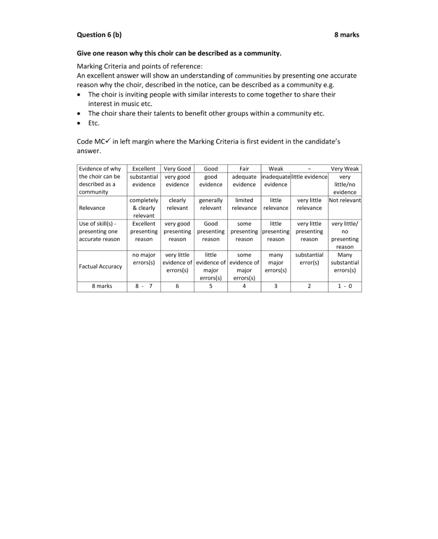 Marking Scheme Part 2