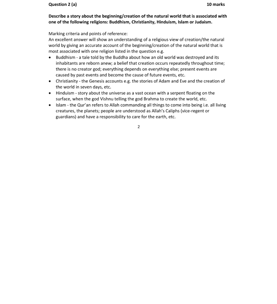 Marking Scheme Part 1