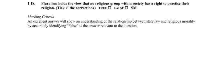 Marking Scheme Part 1