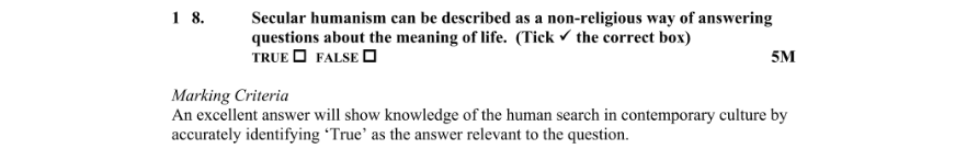 Marking Scheme Part 1