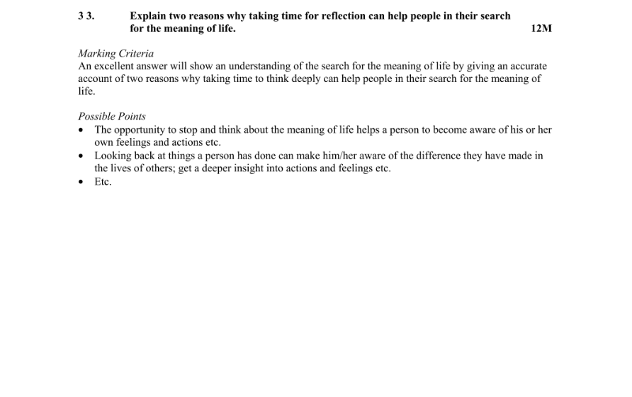 Marking Scheme Part 1