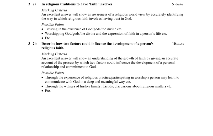 Marking Scheme Part 1