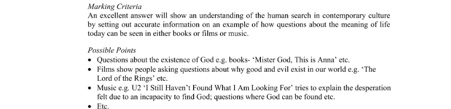 Marking Scheme Part 1