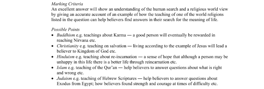 Marking Scheme Part 1