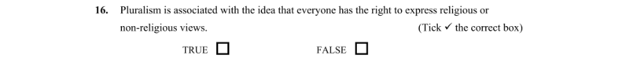 Question 2014 - 16 Part 1
