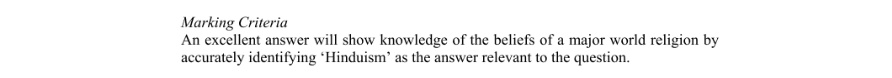 Marking Scheme Part 1