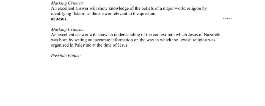 Marking Scheme Part 1