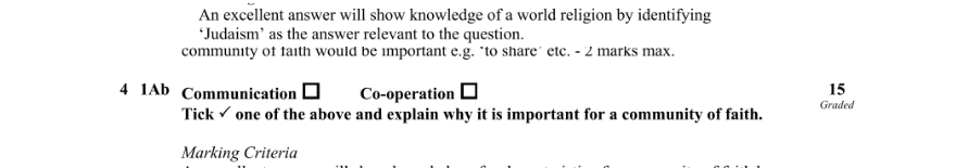 Marking Scheme Part 1