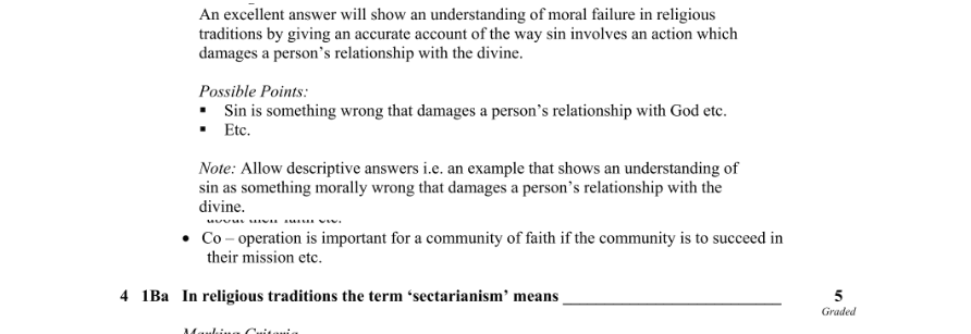 Marking Scheme Part 1