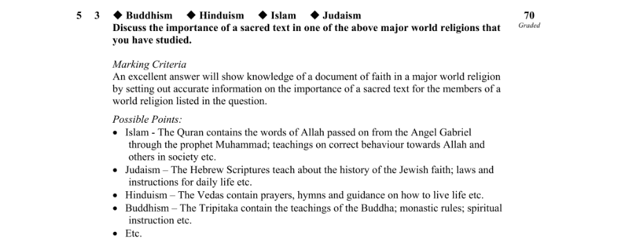 Marking Scheme Part 1
