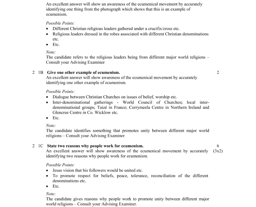 Marking Scheme Part 1