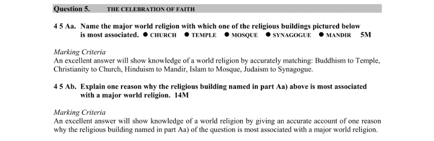 Marking Scheme Part 1