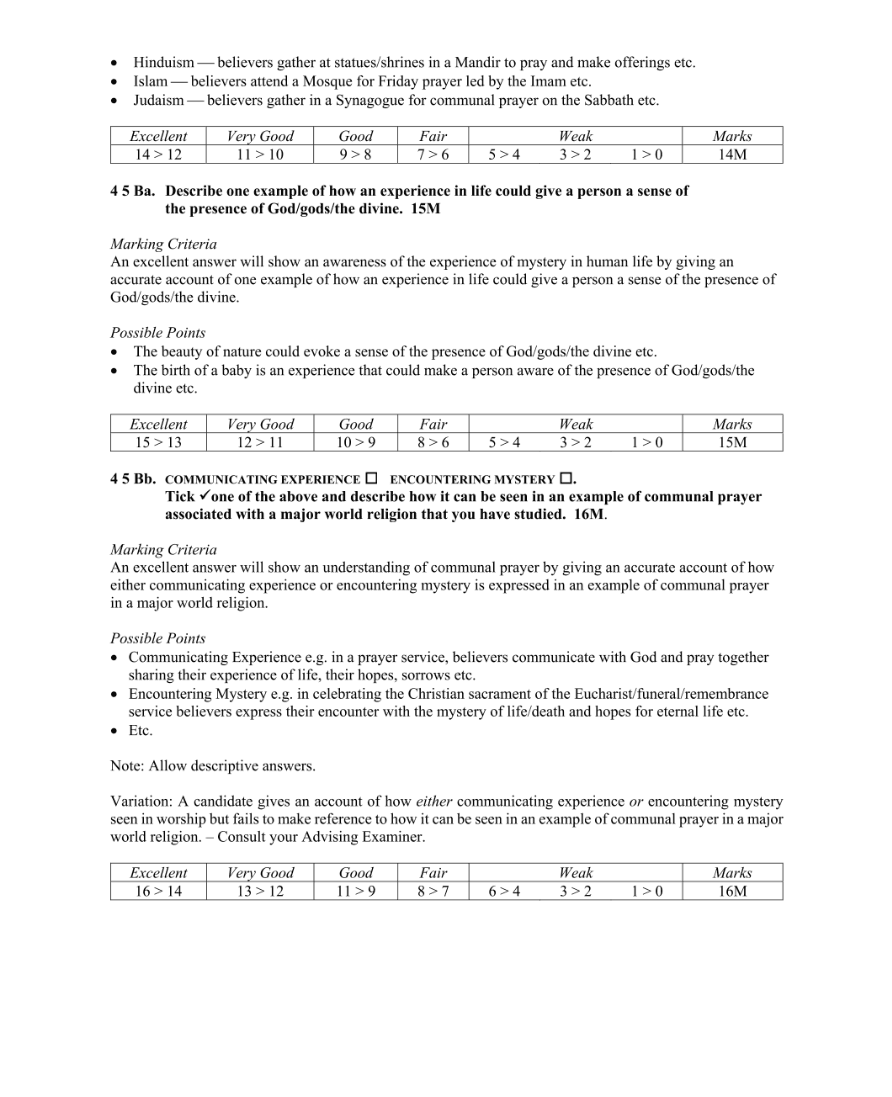 Marking Scheme Part 2