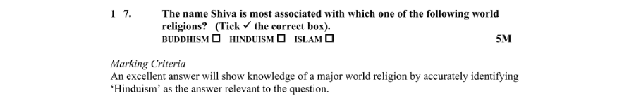 Marking Scheme Part 1