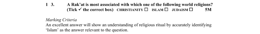 Marking Scheme Part 1