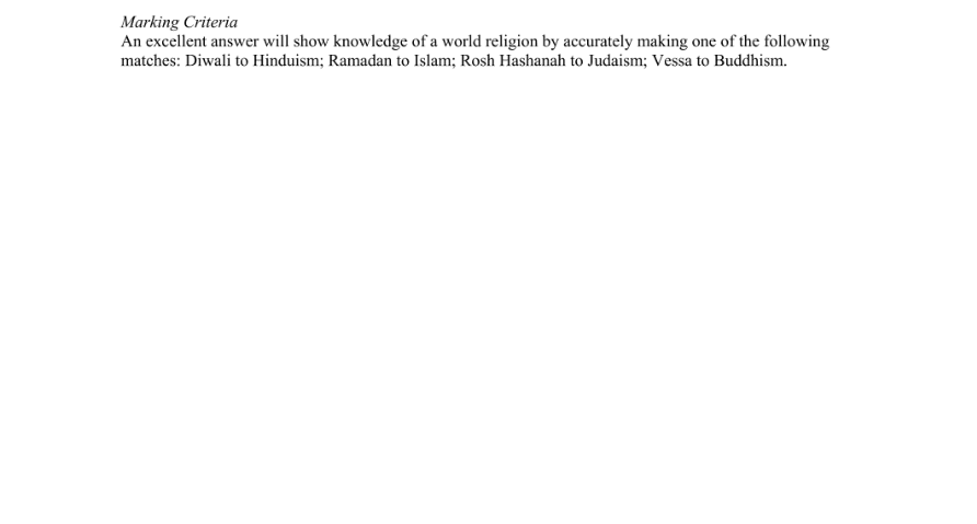 Marking Scheme Part 1