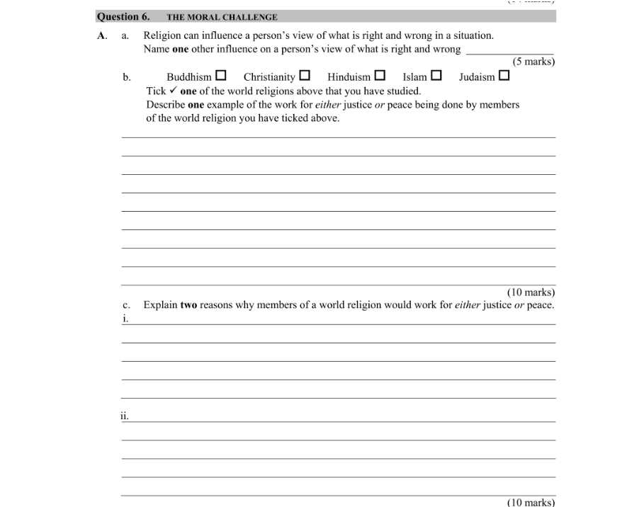 Question 2009 - 6 Part 1