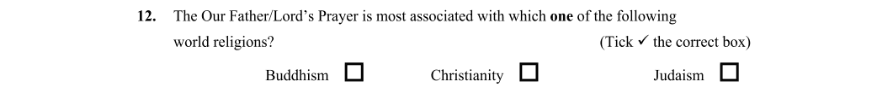 Question 2012 - 12 Part 1