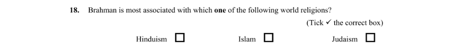 Question 2012 - 18 Part 1