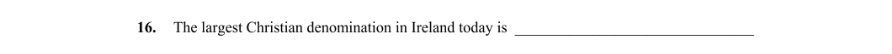 Question 2016 - 16 Part 1