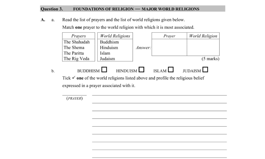 Question 2016 - 3 Part 1