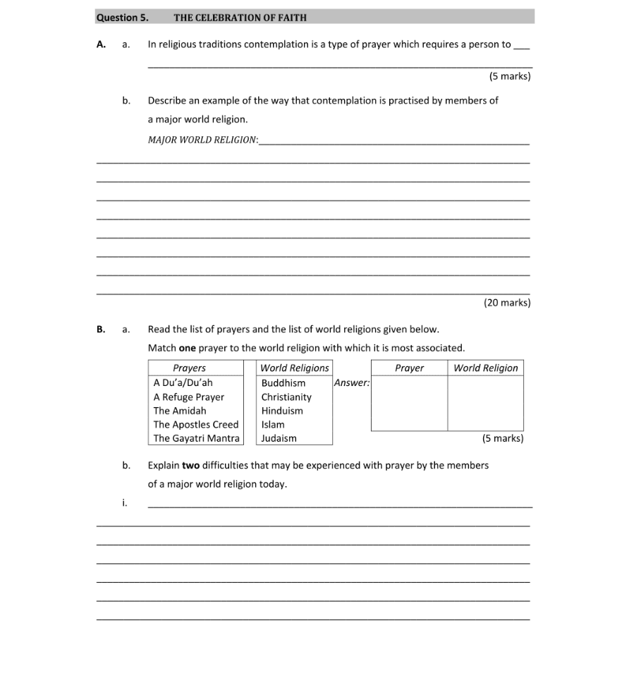 Question 2018 - 5 Part 1