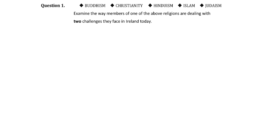 Question 2019 - 1 Part 1