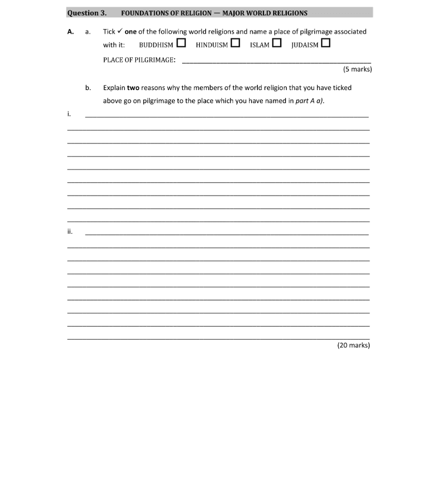 Question 2019 - 3 Part 1