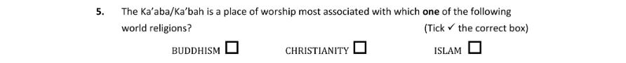 Question 2019 - 5 Part 1