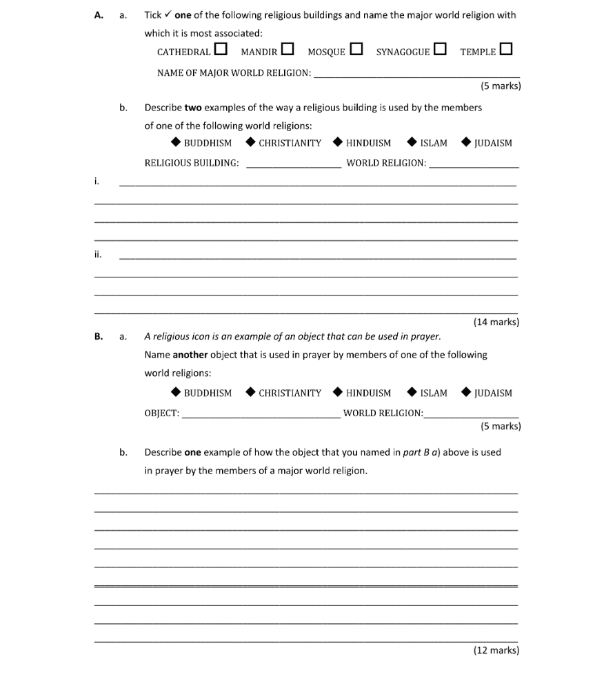 Question 2019 - 5 Part 1