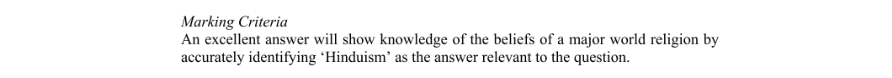Marking Scheme Part 1