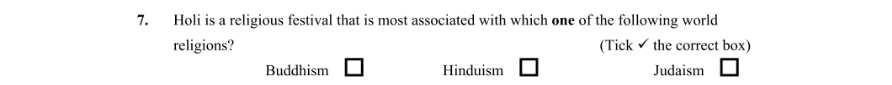 Question 2012 - 7 Part 1