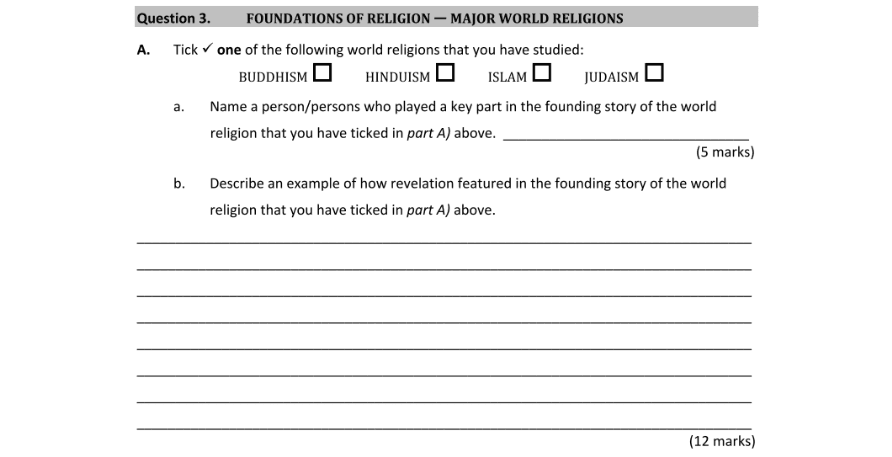 Question 2018 - 3 Part 1