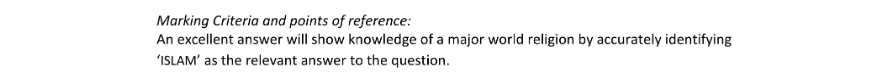 Marking Scheme Part 1