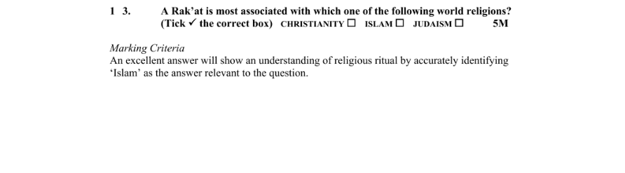 Marking Scheme Part 1