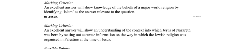 Marking Scheme Part 1