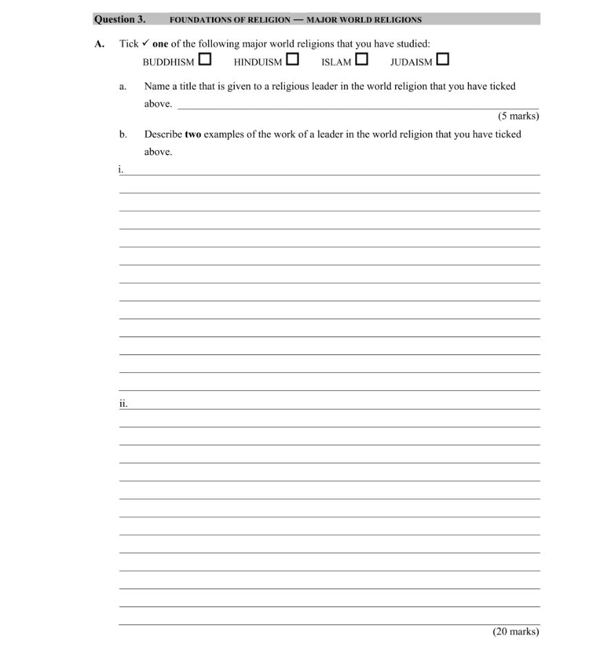 Question 2011 - 3 Part 1