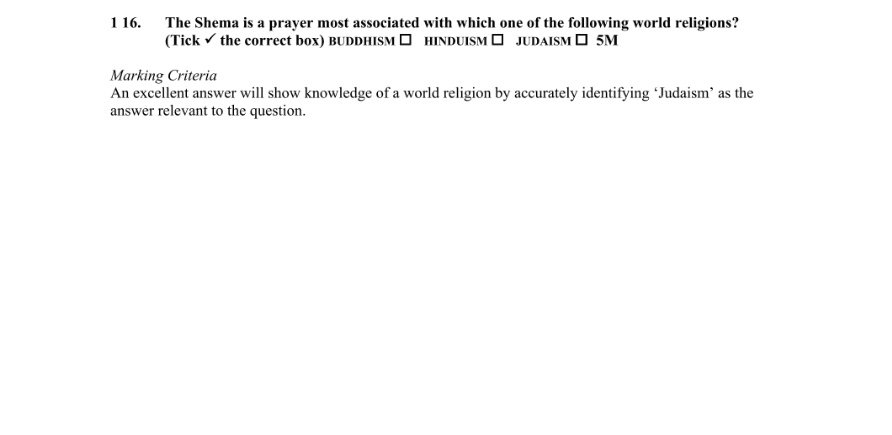 Marking Scheme Part 1