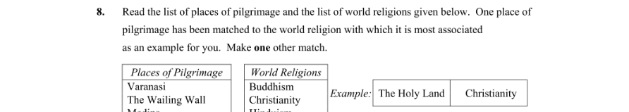 Question 2012 - 8 Part 1