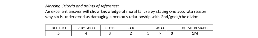 Marking Scheme Part 1