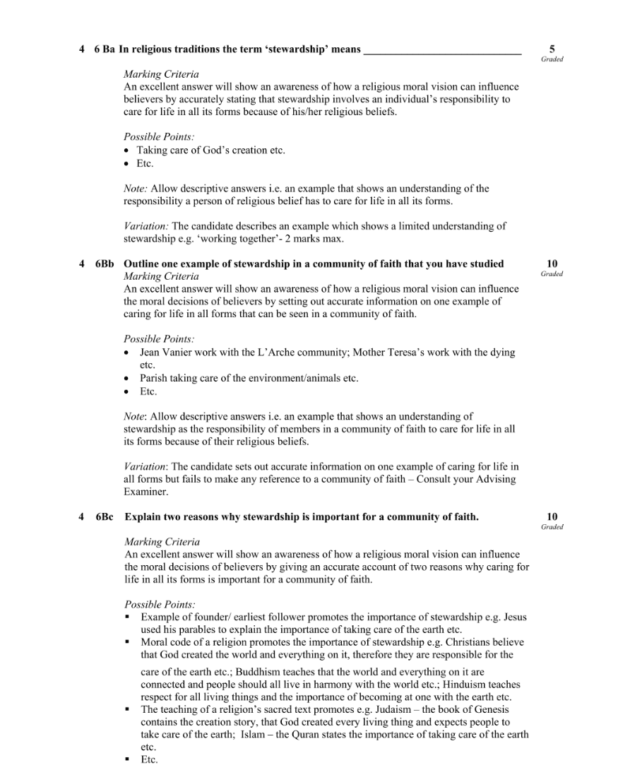 Marking Scheme Part 2