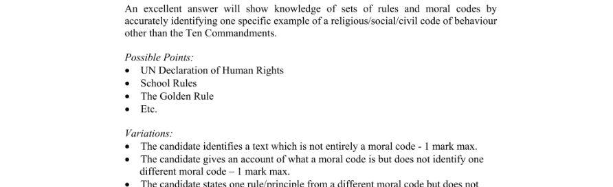 Marking Scheme Part 1