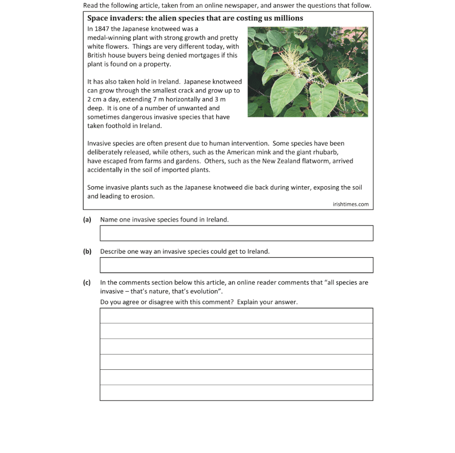 Question 2019 - 10 Part 1