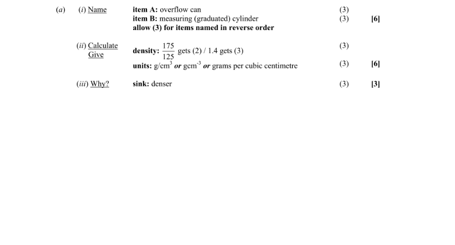 Marking Scheme Part 1