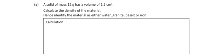 Question 2019 - 16 Part 1