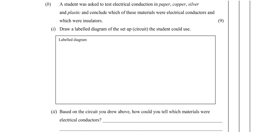 Question 2016 - 9 Part 1