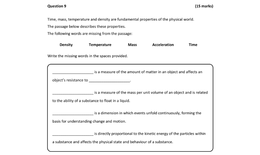 Question 2025 - 9 Part 1